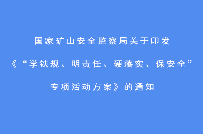 國家礦山安全監(jiān)察局關(guān)于印發(fā)《“學(xué)鐵規(guī)、明責(zé)任、硬落...